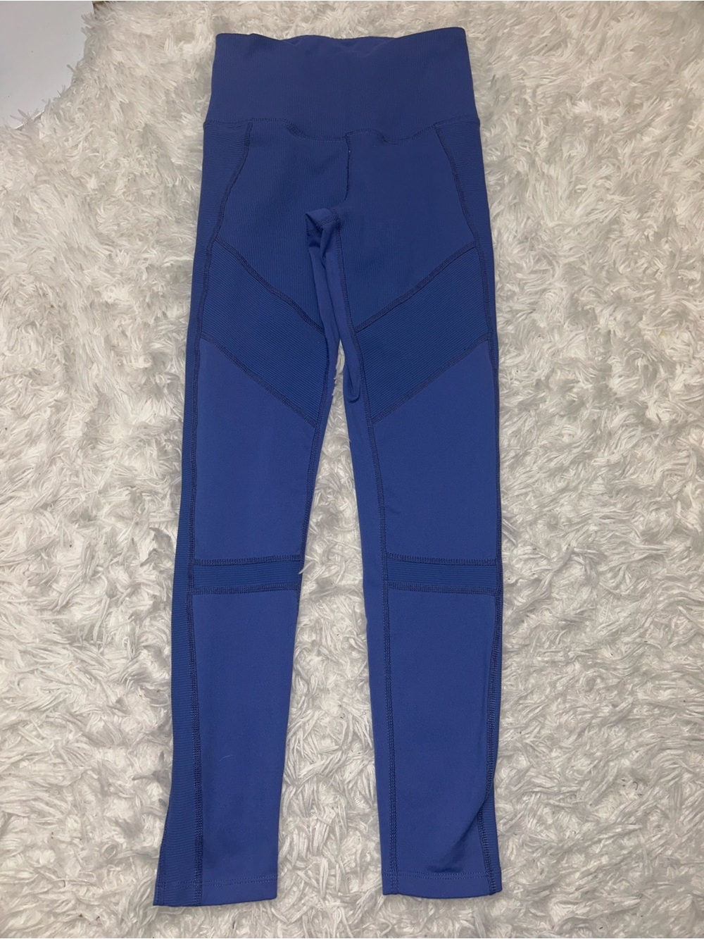 Zella purple blue ribbed activewear sporty leggings workout yoga size XS womanโs